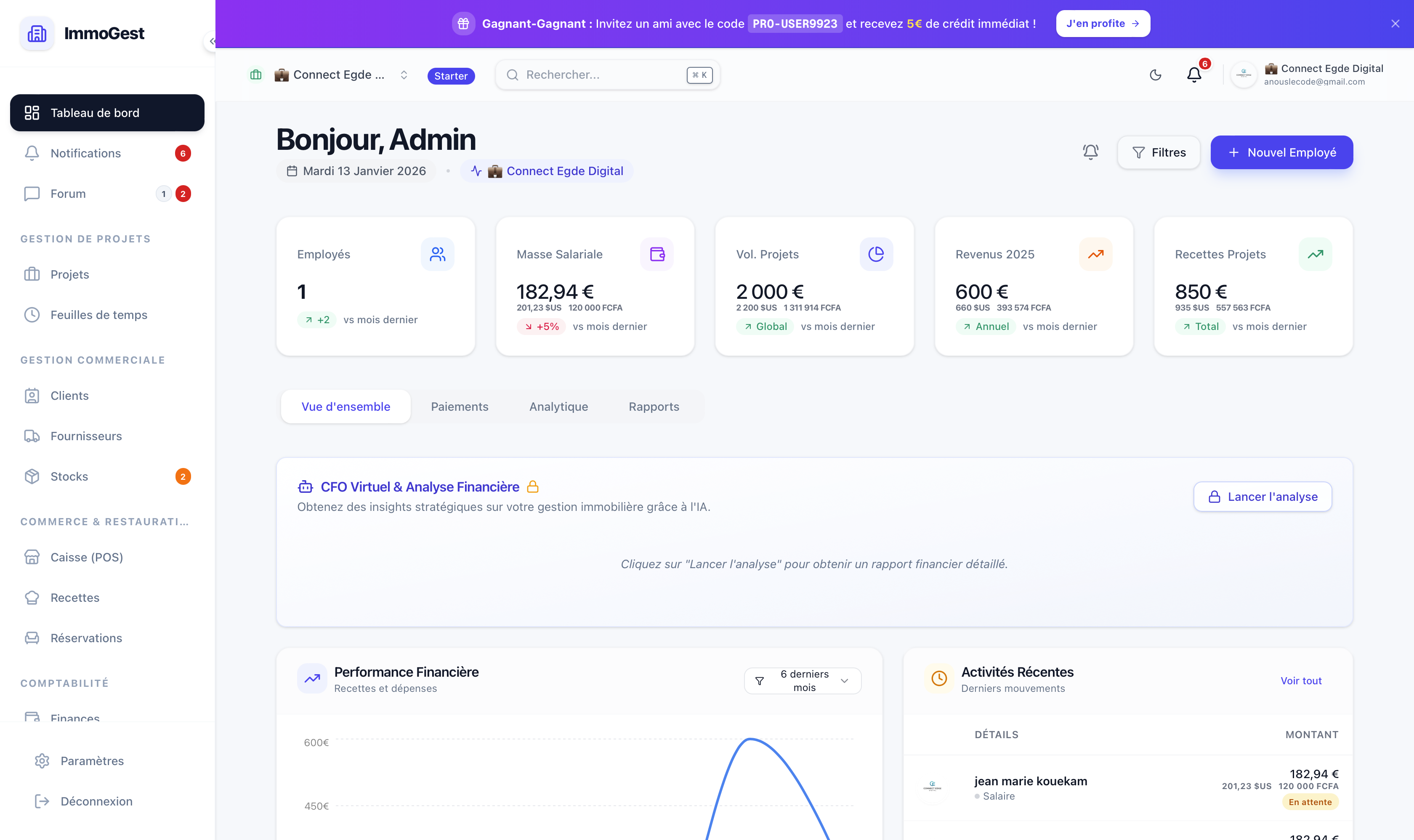 Interface Desktop ImmoGest